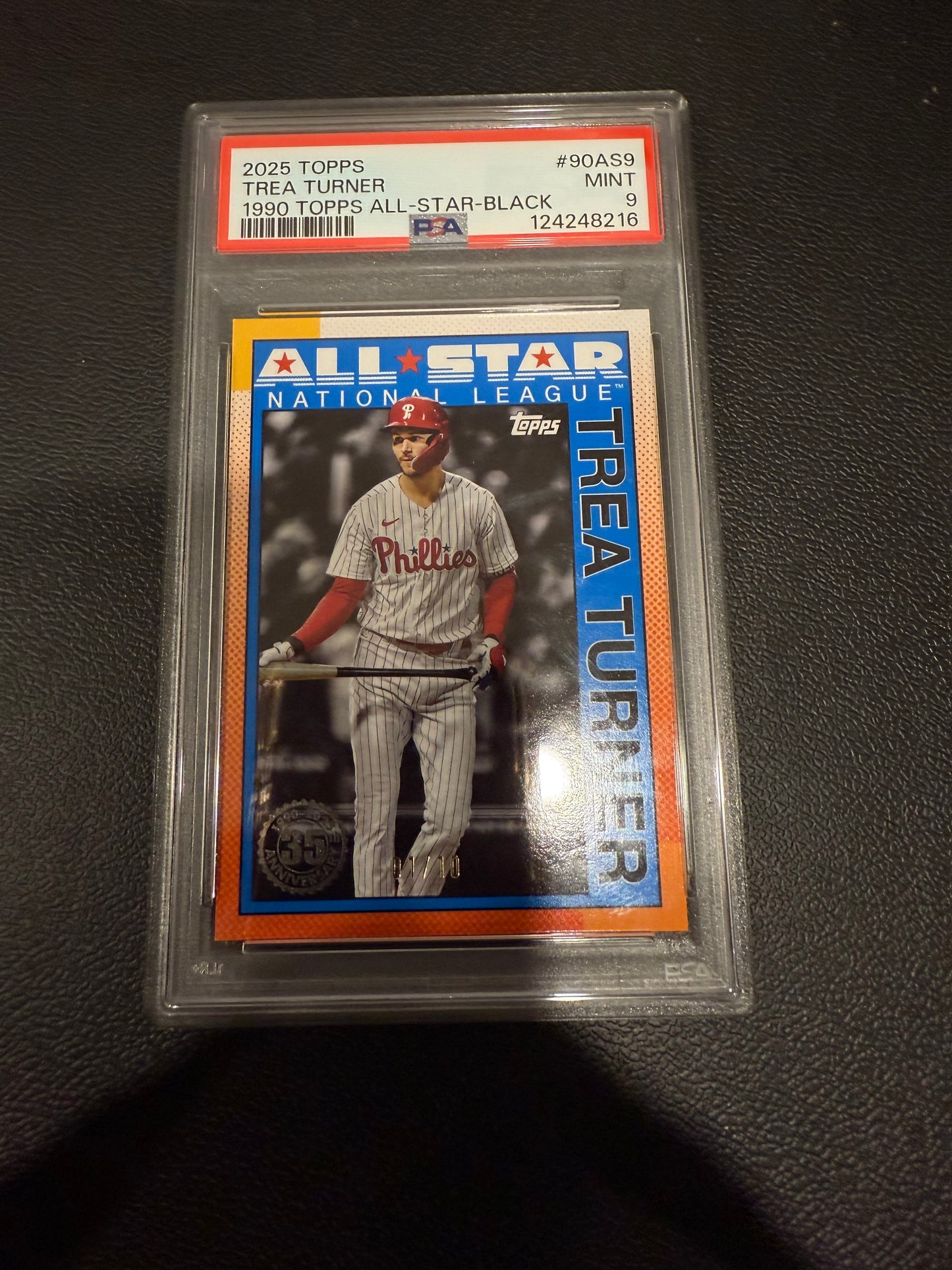 2025 Topps Trea Turner #90AS9 1990 Topps All-Star Black PSA 9 1/10