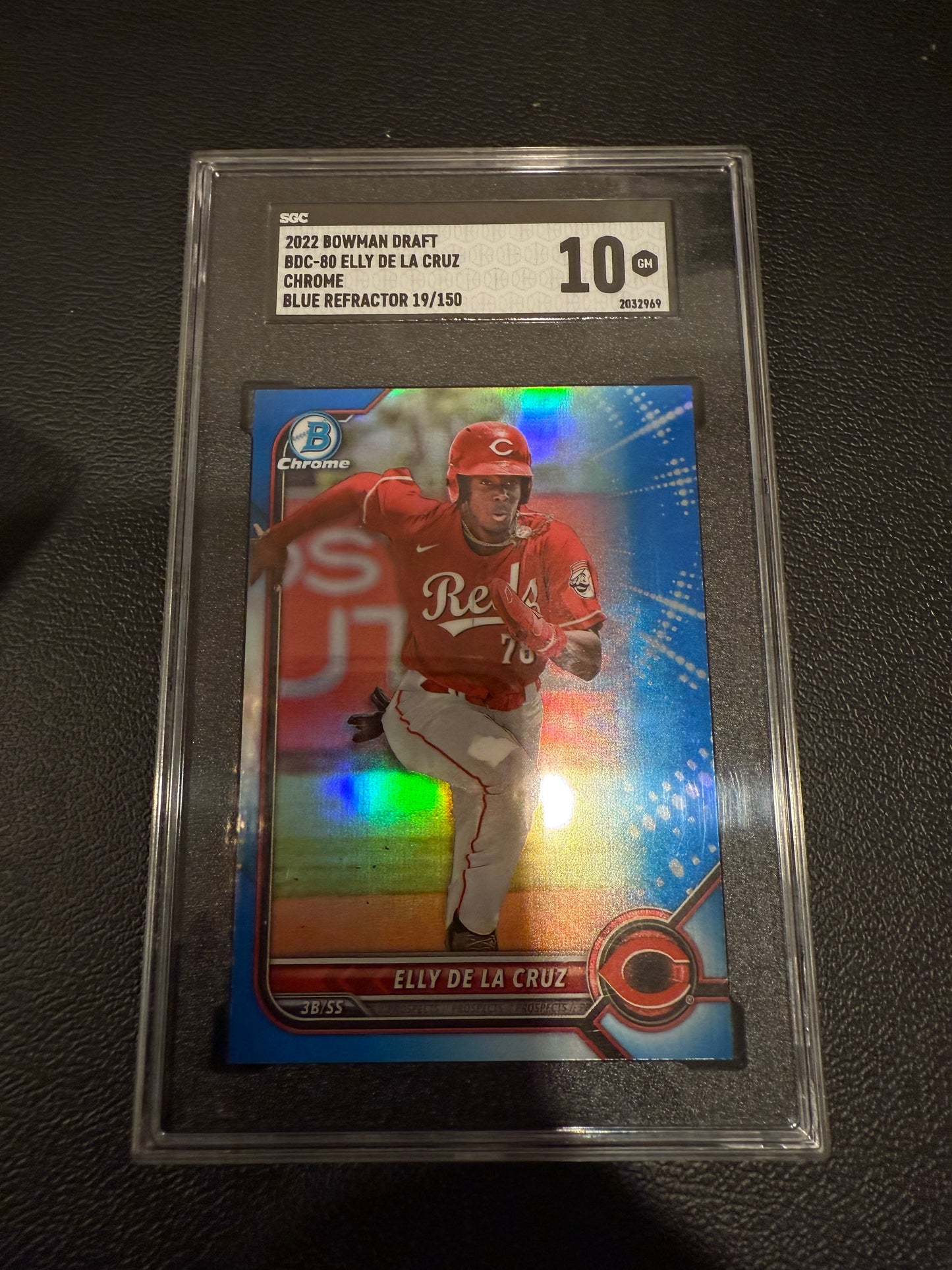 2022 Bowman Draft Elly de la Cruz Chrome Blue Refractor /150 SGC 10
