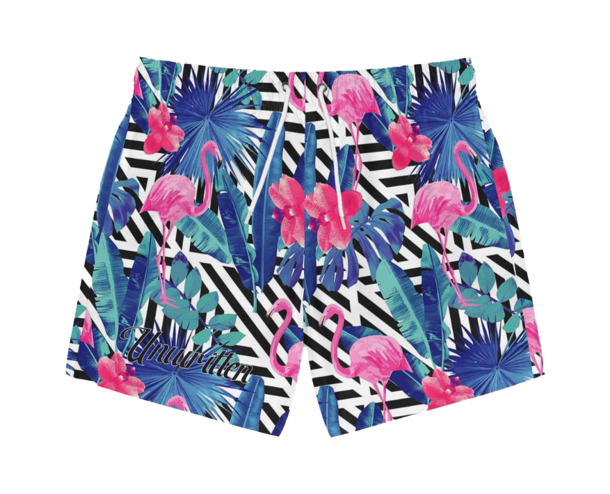 Floral Flamingo Swim Trunks