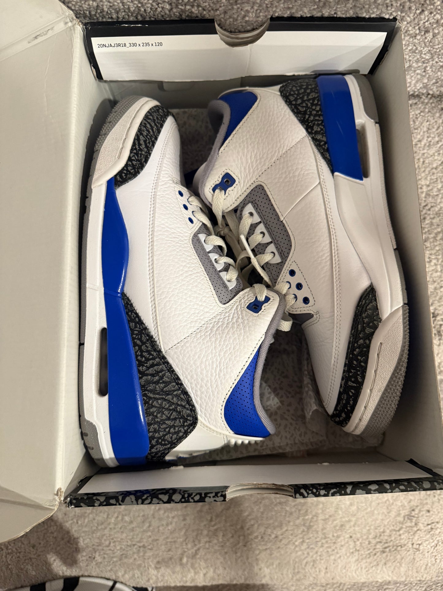 Air Jordan 3 Racer Blue - Size 10 USED