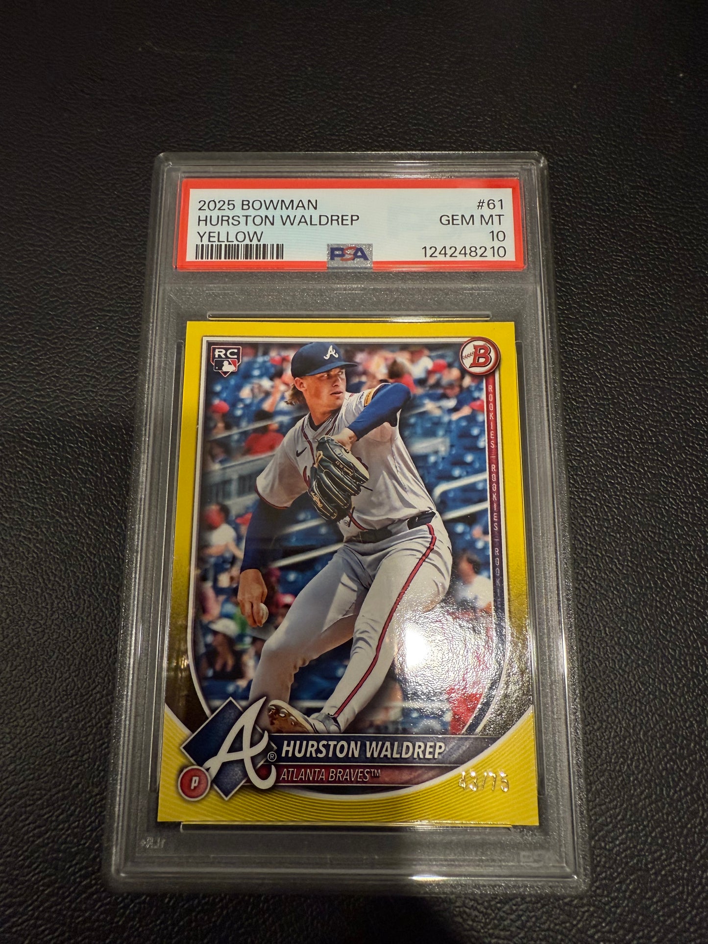 2025 Bowman Hurston Waldrep #61 Yellow PSA 10 /75