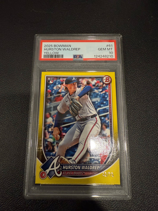 2025 Bowman Hurston Waldrep #61 Yellow PSA 10 /75