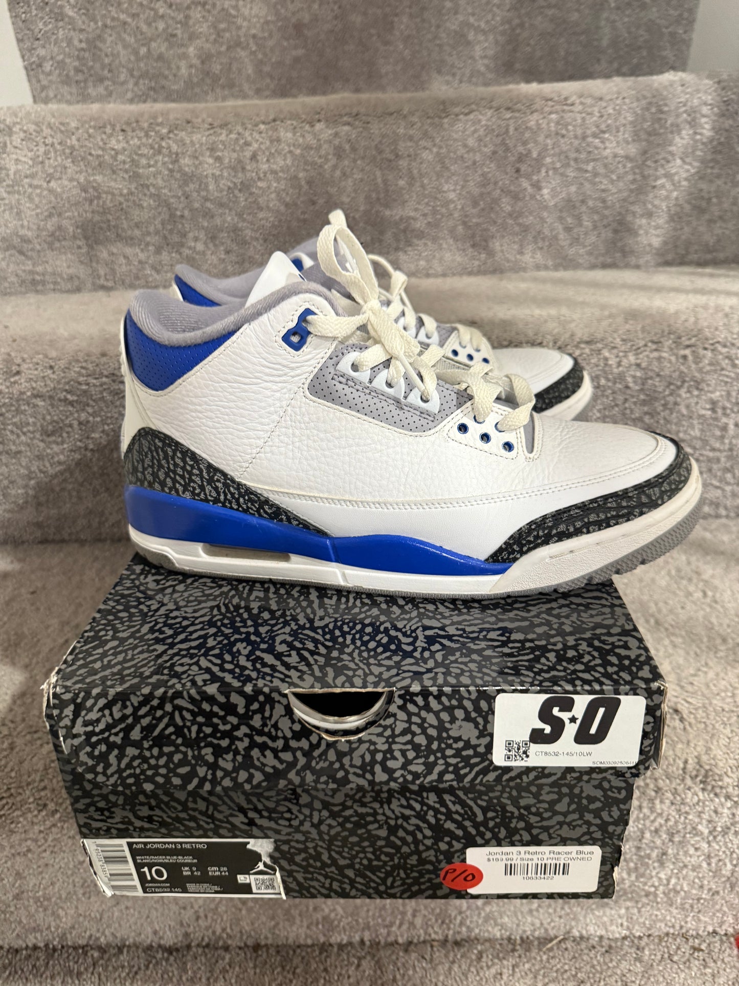 Air Jordan 3 Racer Blue - Size 10 USED