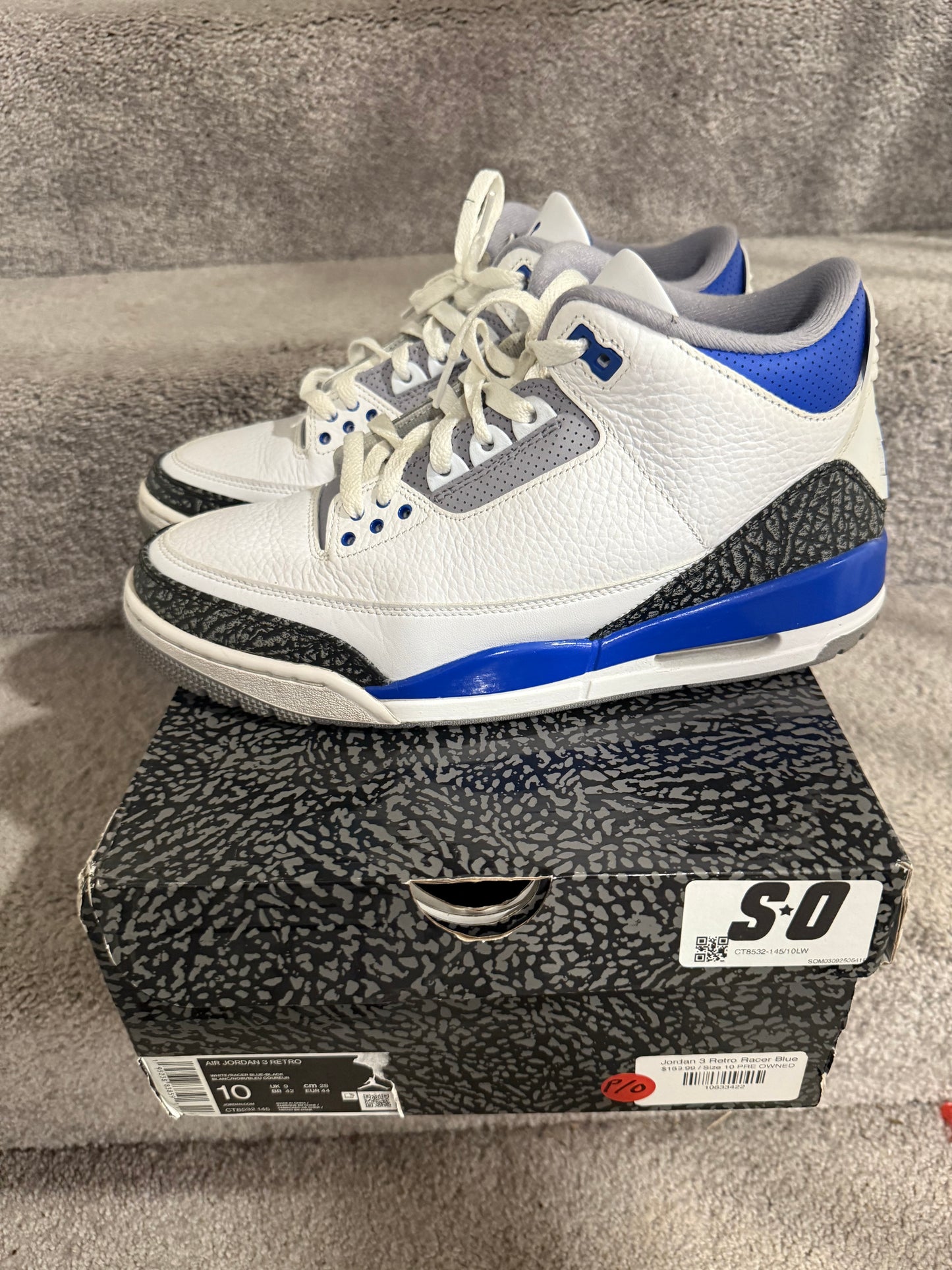 Air Jordan 3 Racer Blue - Size 10 USED