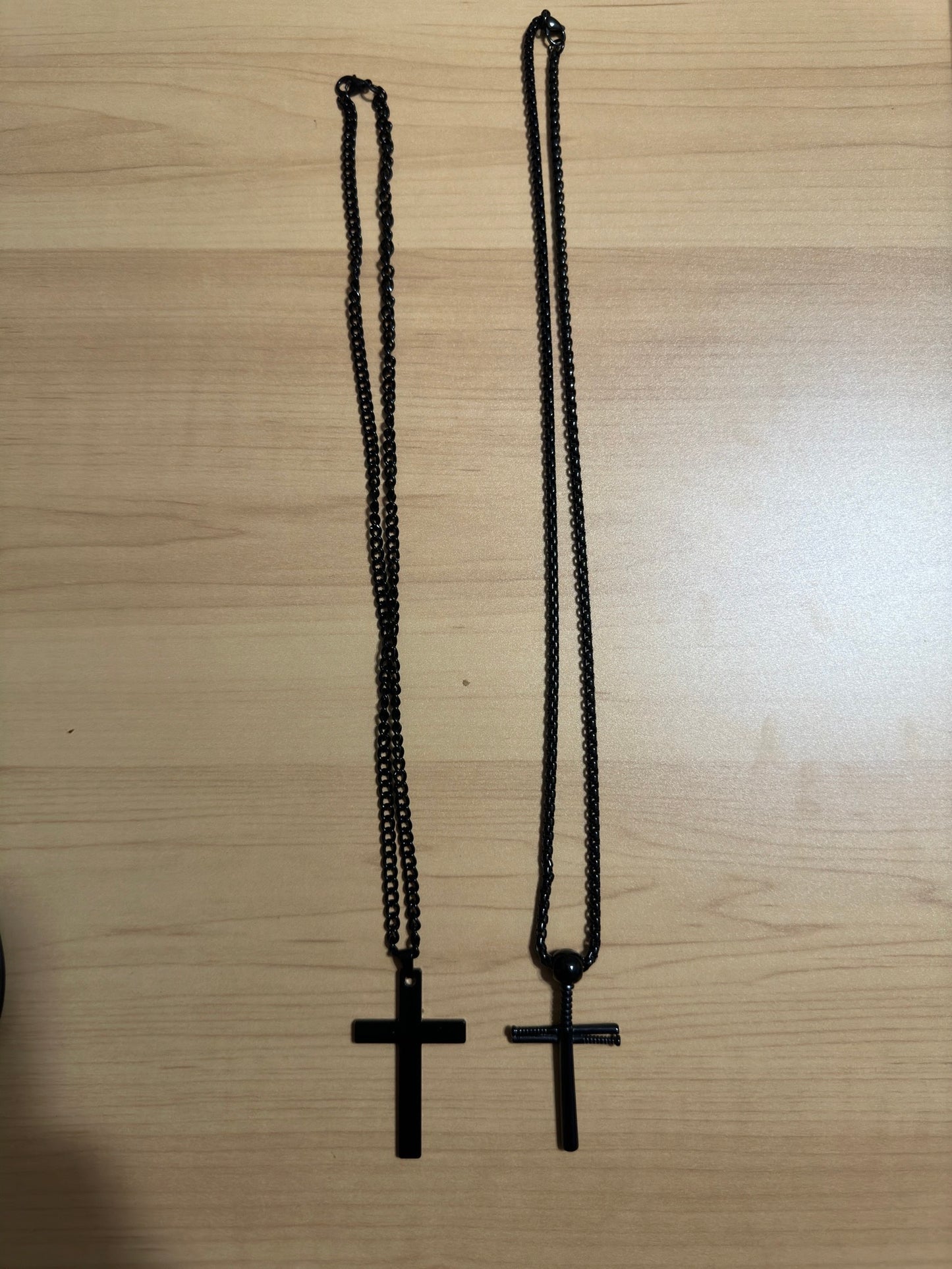 Black Cross Chain Necklace