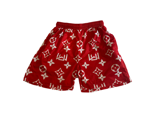 Red Monogram Shorts