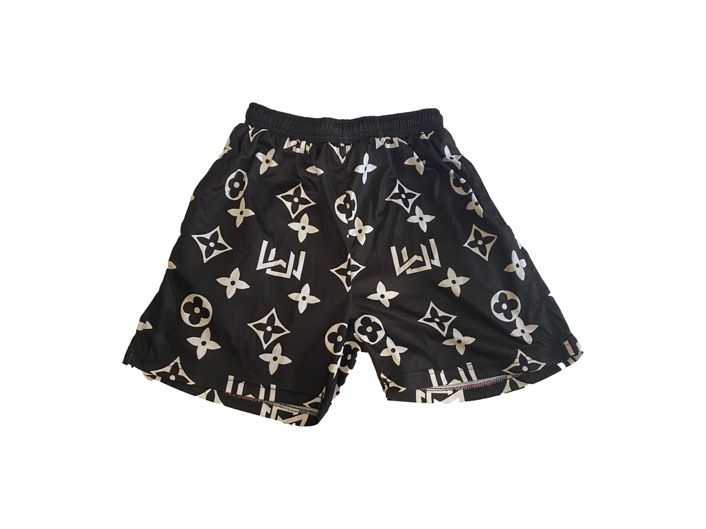 Black Monogram Shorts